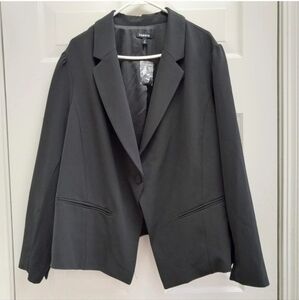 Torrid Blazer Jacket Black Size 4 Single Button Professional Office Academia